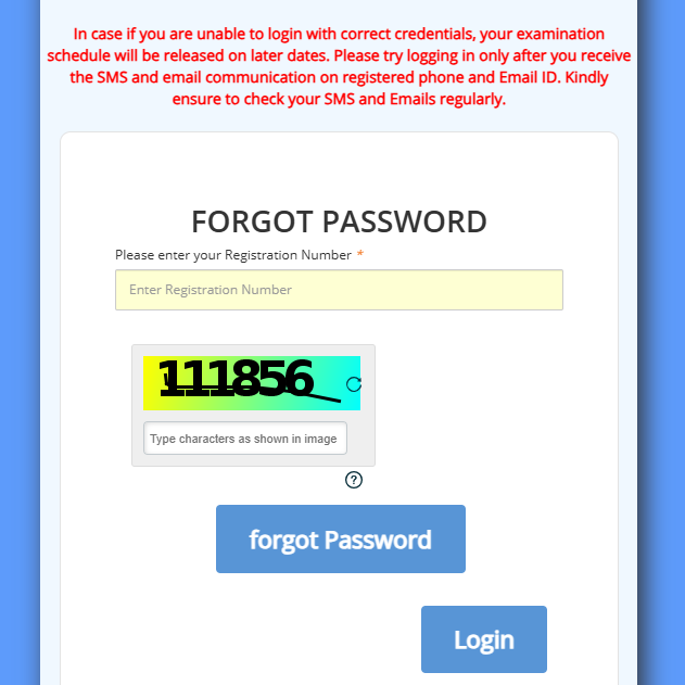 रजिस्ट्रेशन नंबर या पासवर्ड भूल गए हों तो क्या करें?